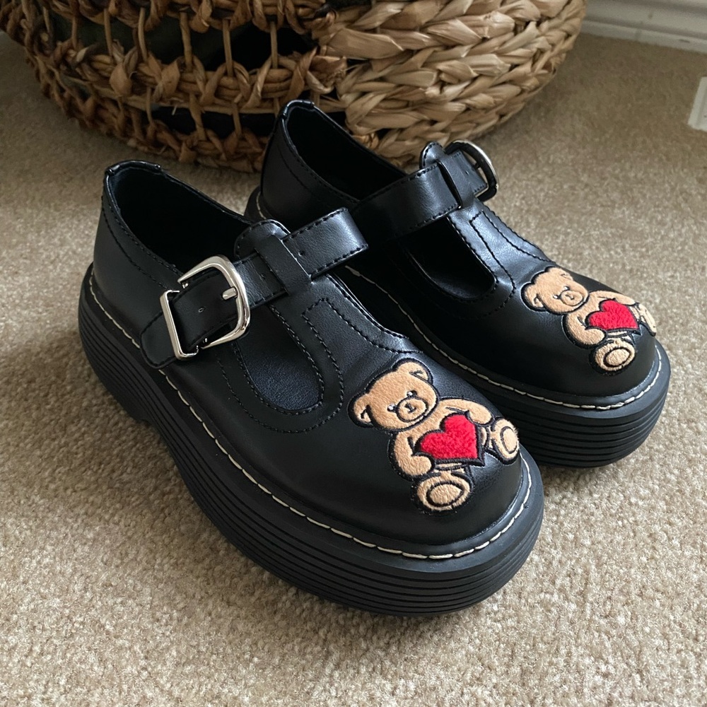 Delia’s Dolls Kill Heart Teddy Bear Platform Mary Jane Shoes 90s Y2K Bratz - Picture 2 of 4